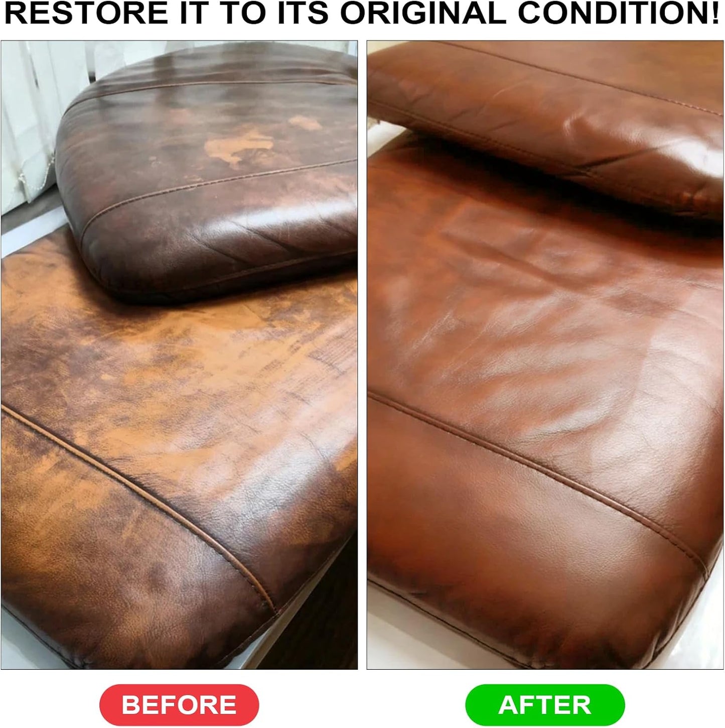 Leather Recoloring Balm,10oz Leather Color Restorer Leather Repair Kit for Furniture Car Leather Scratch Remover, White Leather Color Restorer for Couches,Leather Dye Paint for Faded