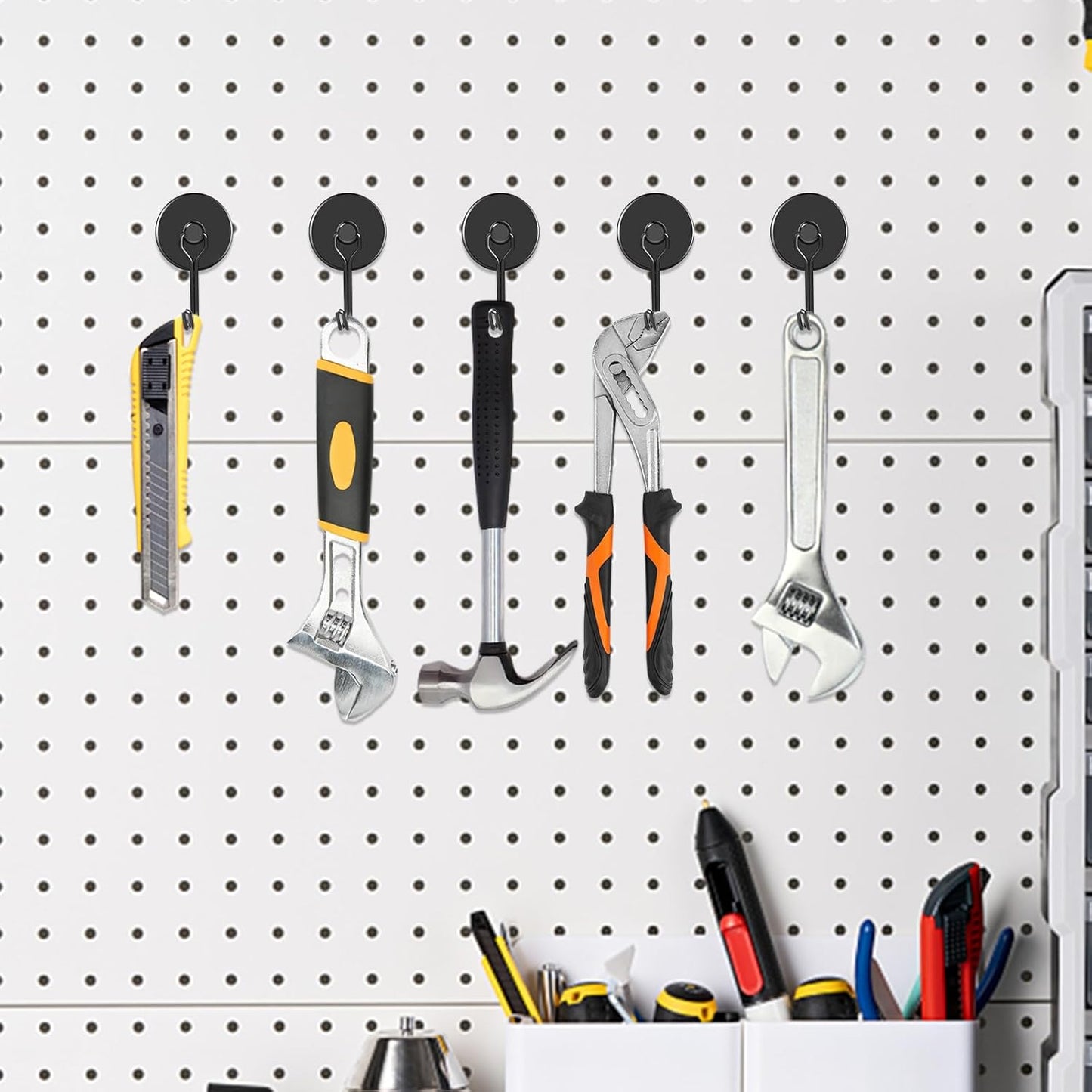 MIKEDE Strong Magnetic Hooks, 110LB Swivel Magnetic Hooks Cruise, Black Neodymium Magnet Hooks Heavy Duty for Hanging, Grill, Cruise Cabins, Refrigerator, Grill, Kitchen, Locker - Pack of 12