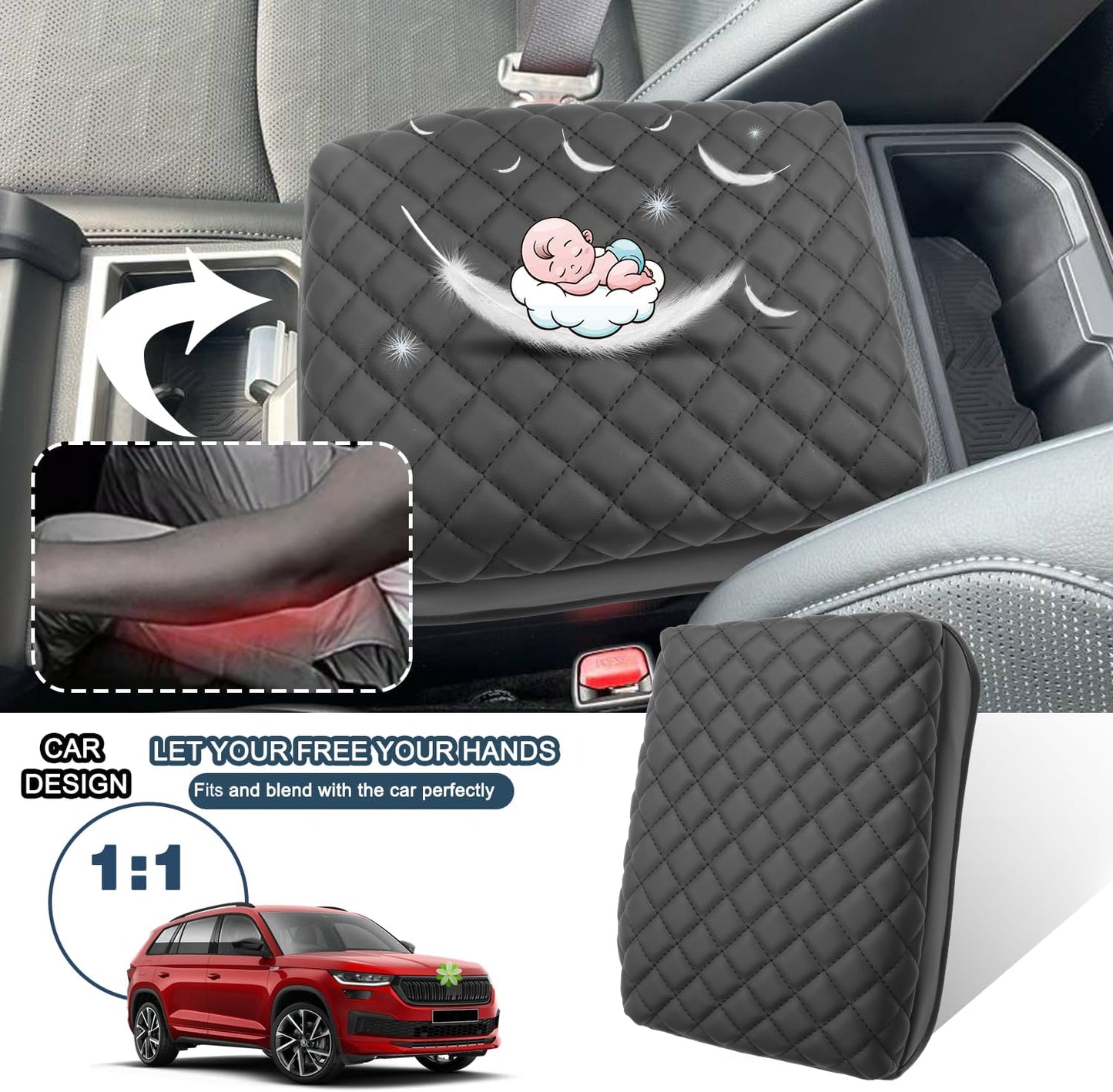 Ruiya 2024 2025 Tacoma Armrest Cover for Toyota Tacoma 2024 Accessories,Soft & Comfy Center Console Cover 2024 Tacoma Armrest Cover Compatible with 2024 Toyota Tacoma SR/SR5/Limited/TRD Sport/TRD Pro