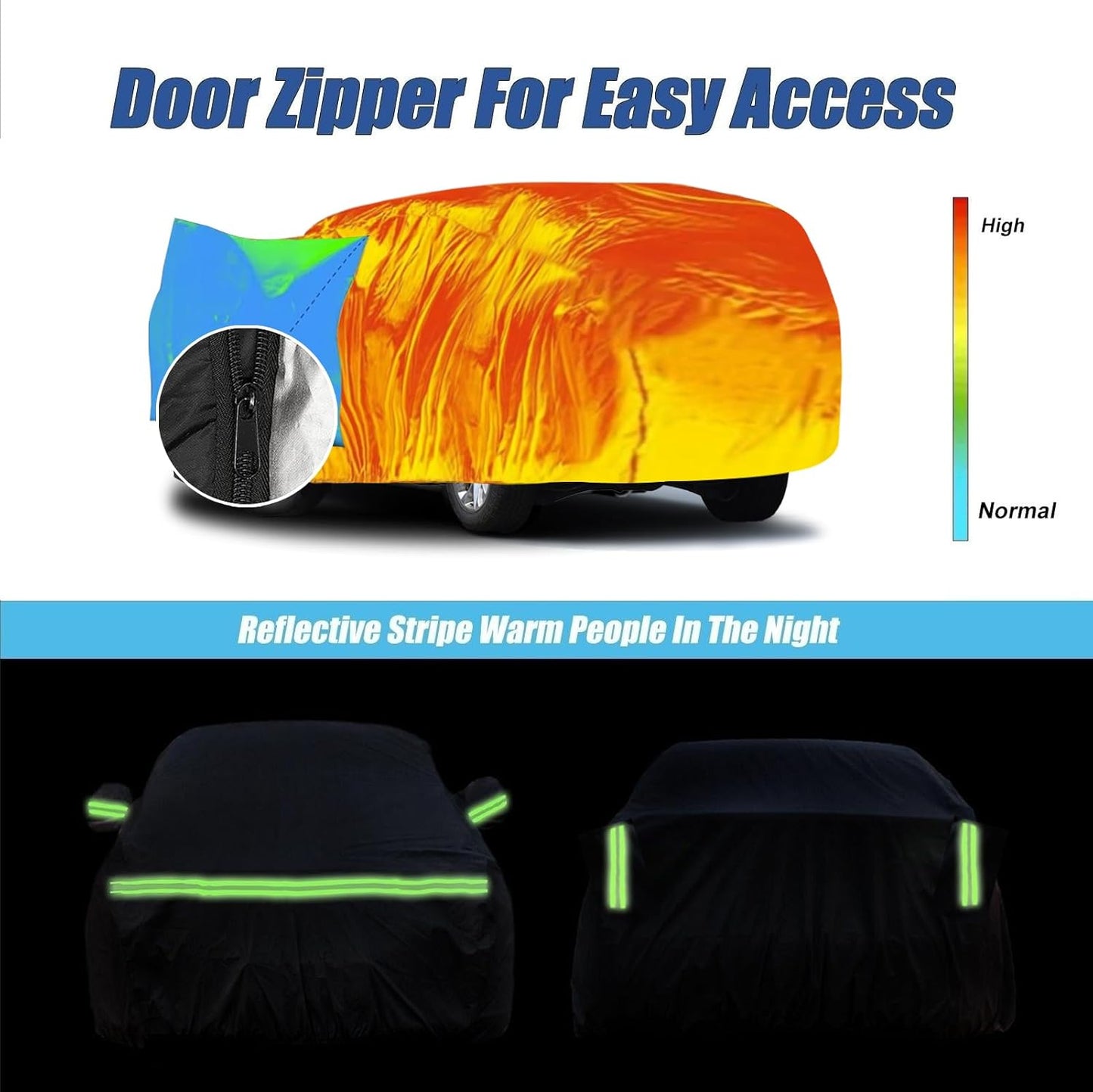 Waterproof Car Covers for 2007-2023 Chevy Suburban/GMC Yukon XL/Cadillac Escalade ESV(Black) 210T Custom 6 Layers Heavy Duty Waterproof All Weather Protection Outdoor