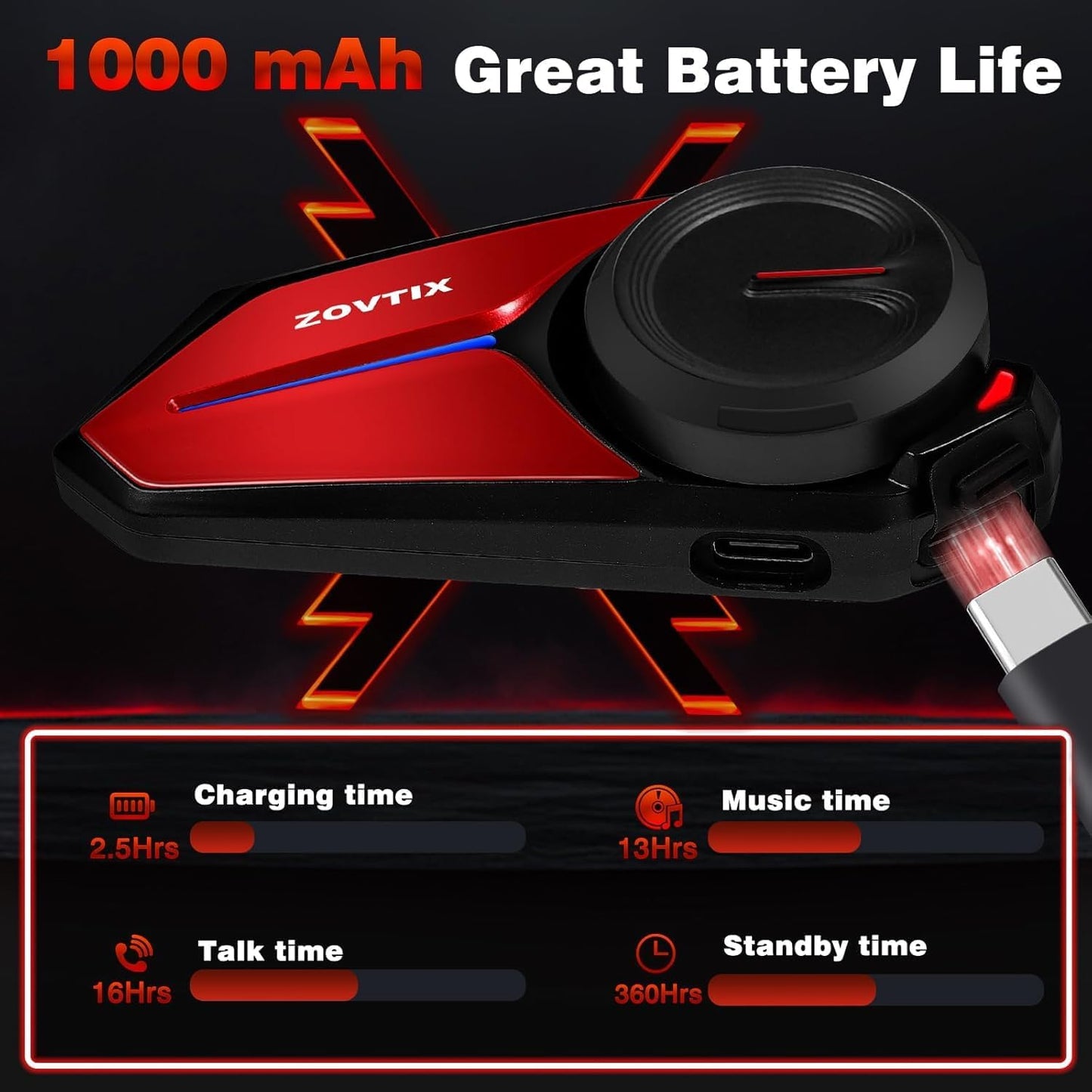 Motorcycle Helmet Headset 8 Riders Communication System X8 Intercom with Music Sharing/HiFi Sound/3 EQ Music Modes/DSP&CVC Noise Cancellation/IP67/FM Radio/Wake up Siri (2 Pack)