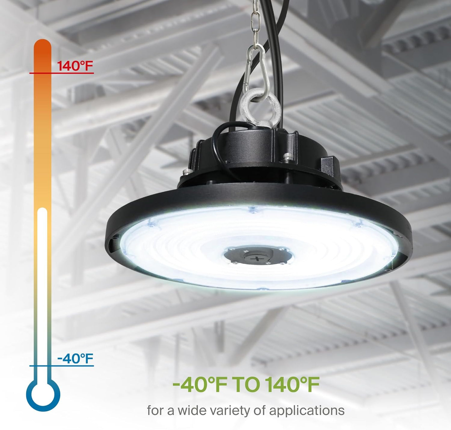ASD LED High Bay UFO Light Fixture, Commercial Shop Lighting | Dimmable, IP69K Waterproof, DLC Premium, UL Listed | 150W 22000LM 5000K 277-480V | Warehouse, Garage, Workshop, Barn Lamp | Black, 6 Pack