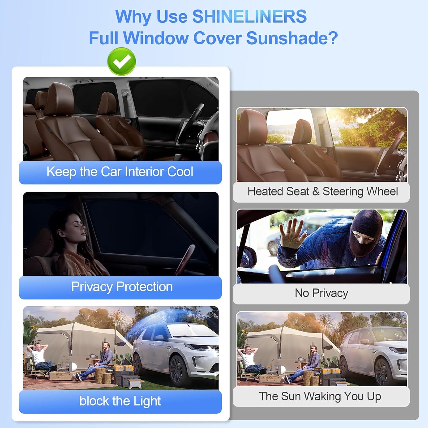 6pcs Car Window Shades for Nissan Kicks 2018-2024 Accessories,Windshield Side Rear Full Sunshade,Sun Visor UV Blocking, Privacy Protection and Blackout for Camping Outdoor