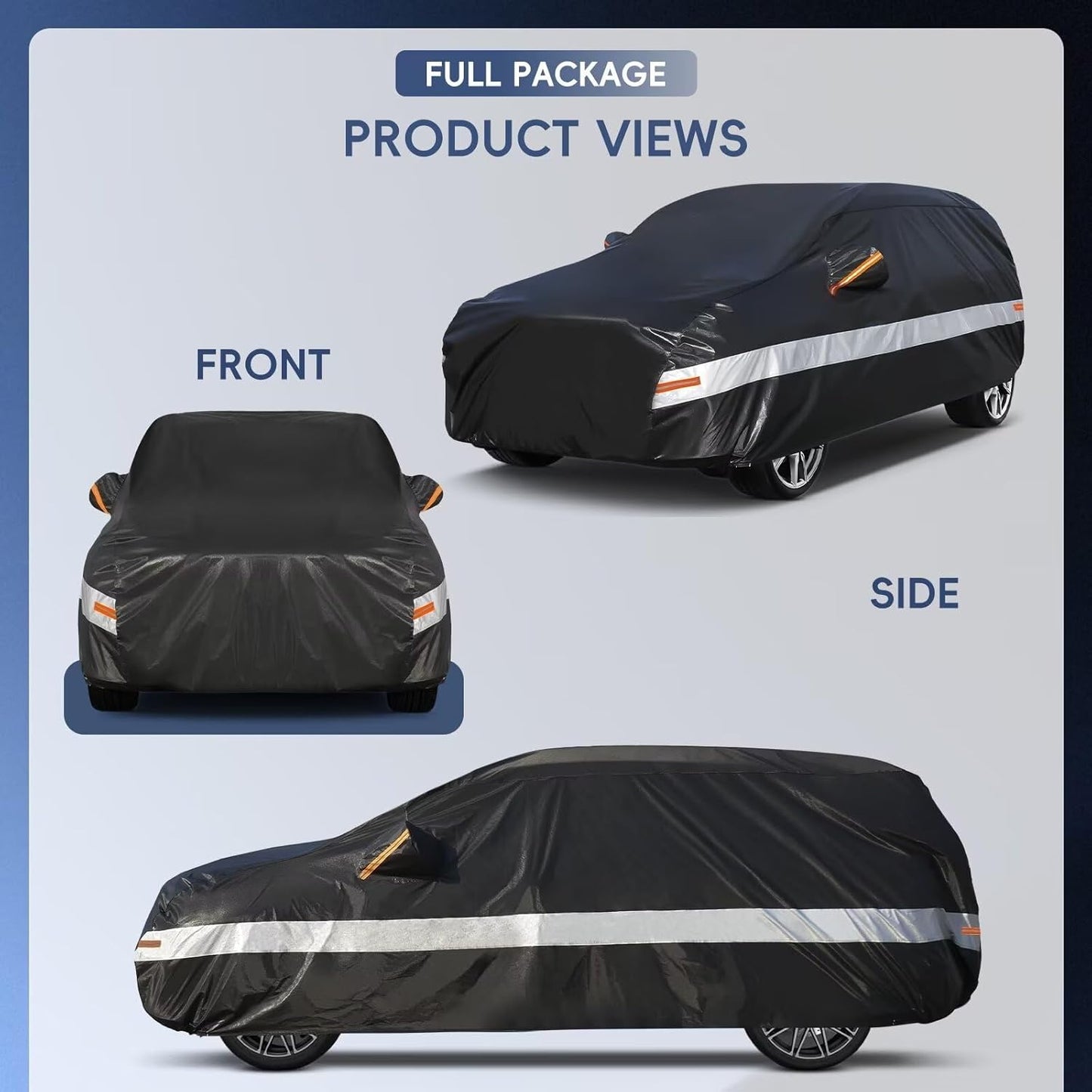 10 Layers SUV Car Cover Custom Fit for Toyota FJ Cruiser (2006-2017), Waterproof All Weather for Automobiles, Outdoor Full Cover Sun Dust Rain Protection with Cotton. Black