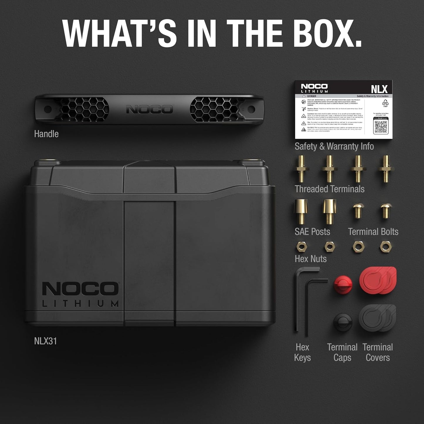 NOCO Lithium NLX31: 12V Dual-Purpose LiFePO4 Lithium-Ion Battery - 120Ah Deep-Cycle and 1600A Group 31 Starter Battery - UL Listed - Built-In Dynamic BMS