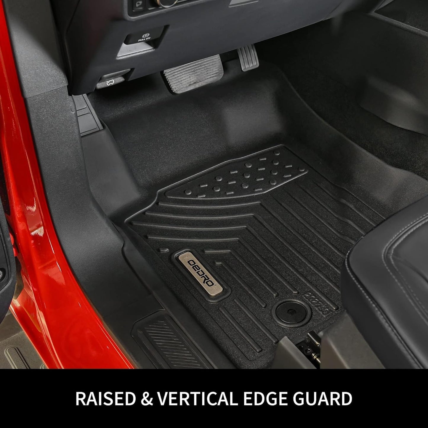 OEDRO Floor Mats Compatible with 2008-2021 Nissan Frontier Crew Cab, 2 Row Liner Set (Front & 2nd Seat), All Weather Protection Car Mats TPE Accessories, Black