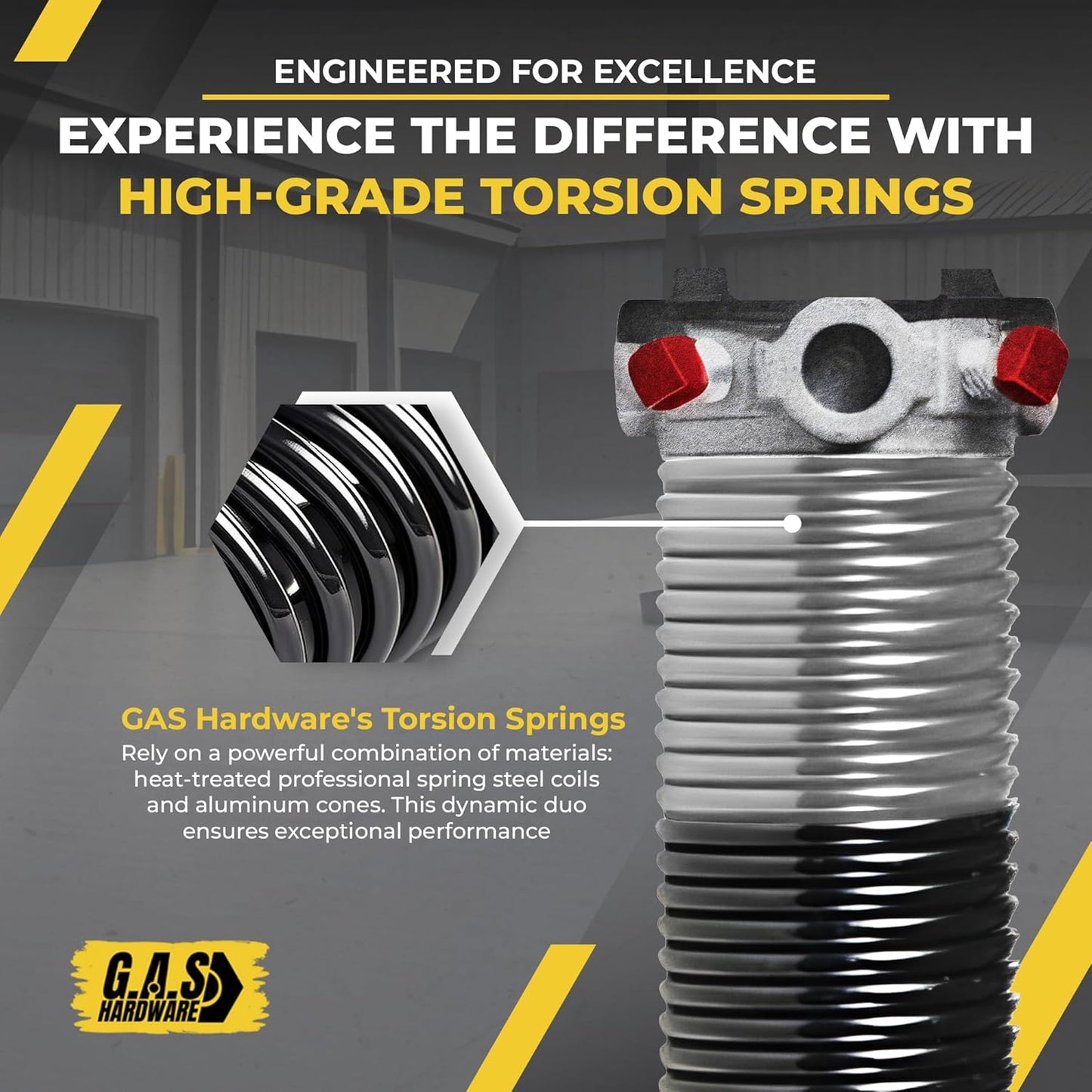 Garage Door Torsion Spring 218x1.75x26 Includes 1” Steel Bearing, Non-Slip Gloves, and Winding Bars for Left and Right Side of Garage Door Precision E-Coating 5-Year Warranty Min. 30,000 Cycles (Pair)
