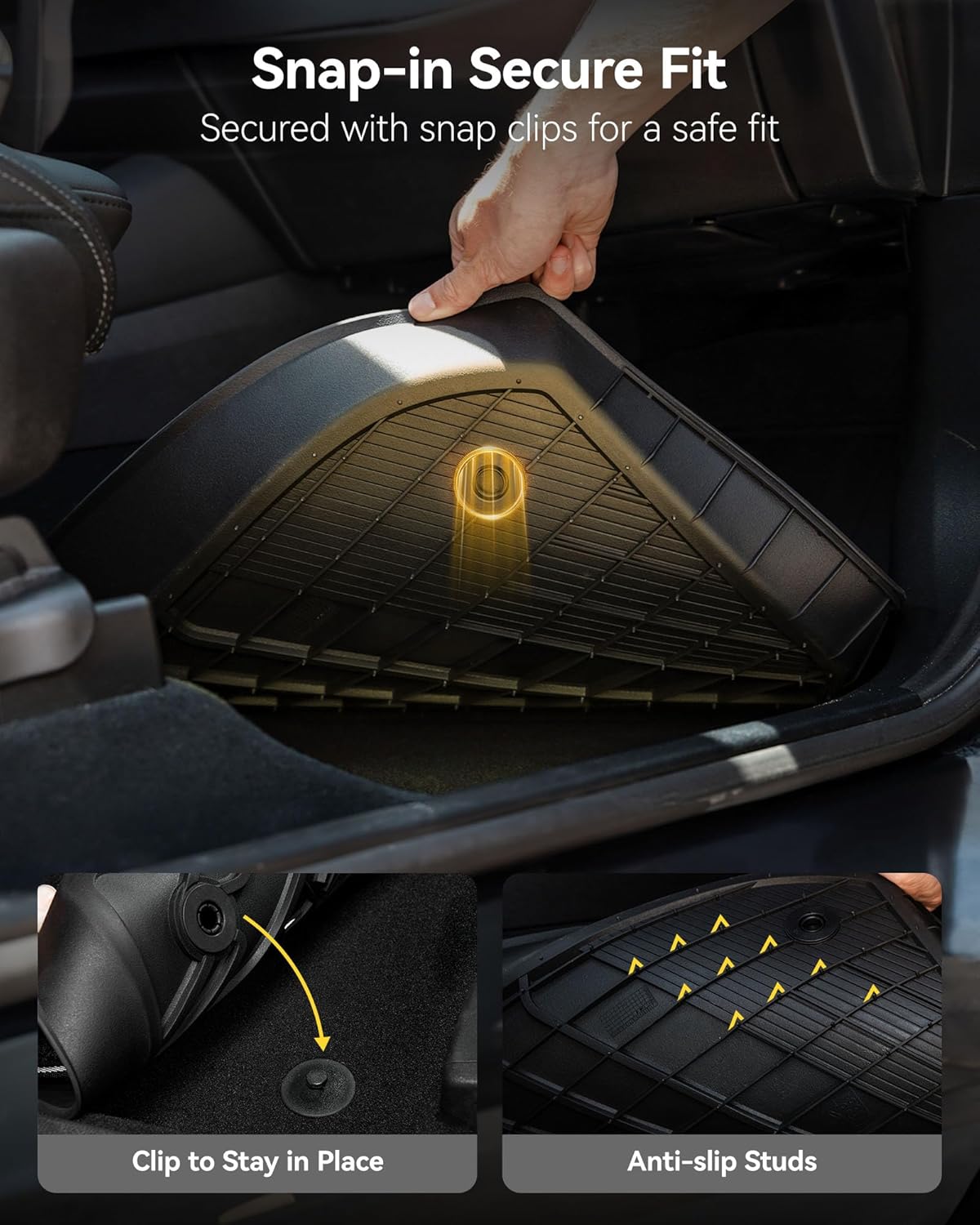 3W Floor Mats for Nissan Pathfinder 2022 2023 2024 2025 (Only fit 7 Passenger Models), 3 Rows,TPE All Weather Protection Car Floor Liners Accessory,Black