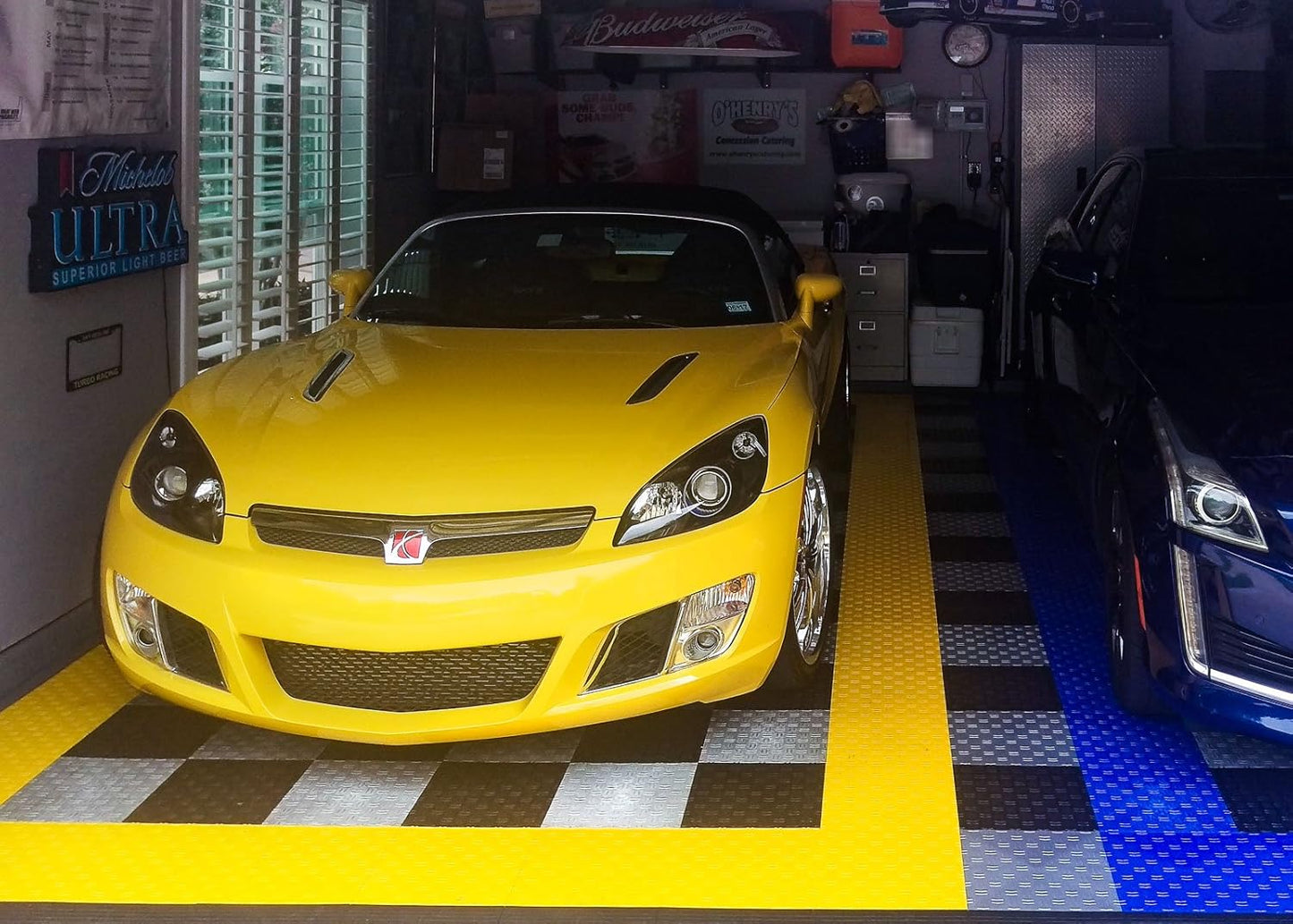 GarageTrac Diamond, Durable Interlocking Modular Garage Flooring Tile (12 Pack), Royal Blue