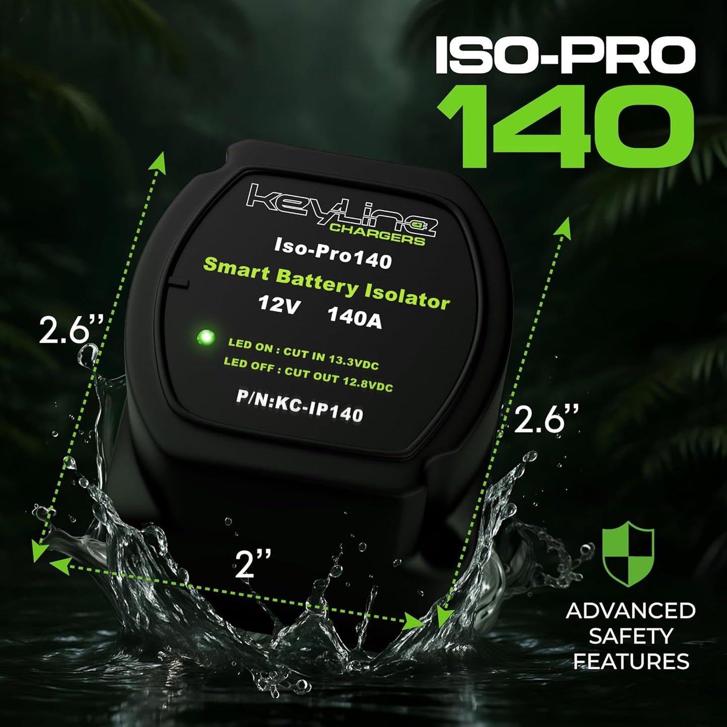 Dual Battery Isolator Kit 12V - 140 Amp Voltage Sensitive Relay (VSR) for Dual Battery Setup - Automatic Disconnect Switch for Car, Truck, RV, UTV, ATV, Marine