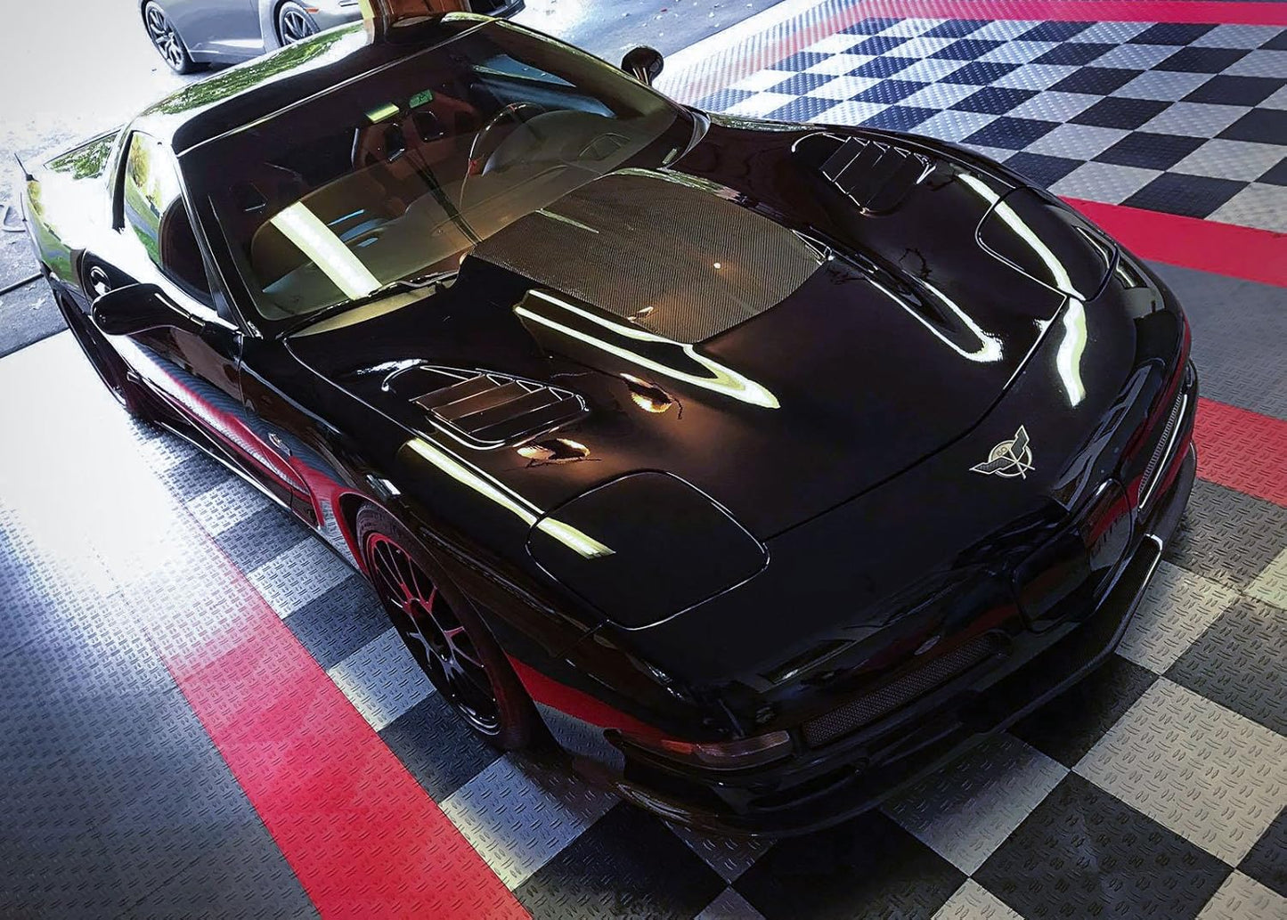 GarageTrac Diamond, Durable Interlocking Modular Garage Flooring Tile (12 Pack), Red