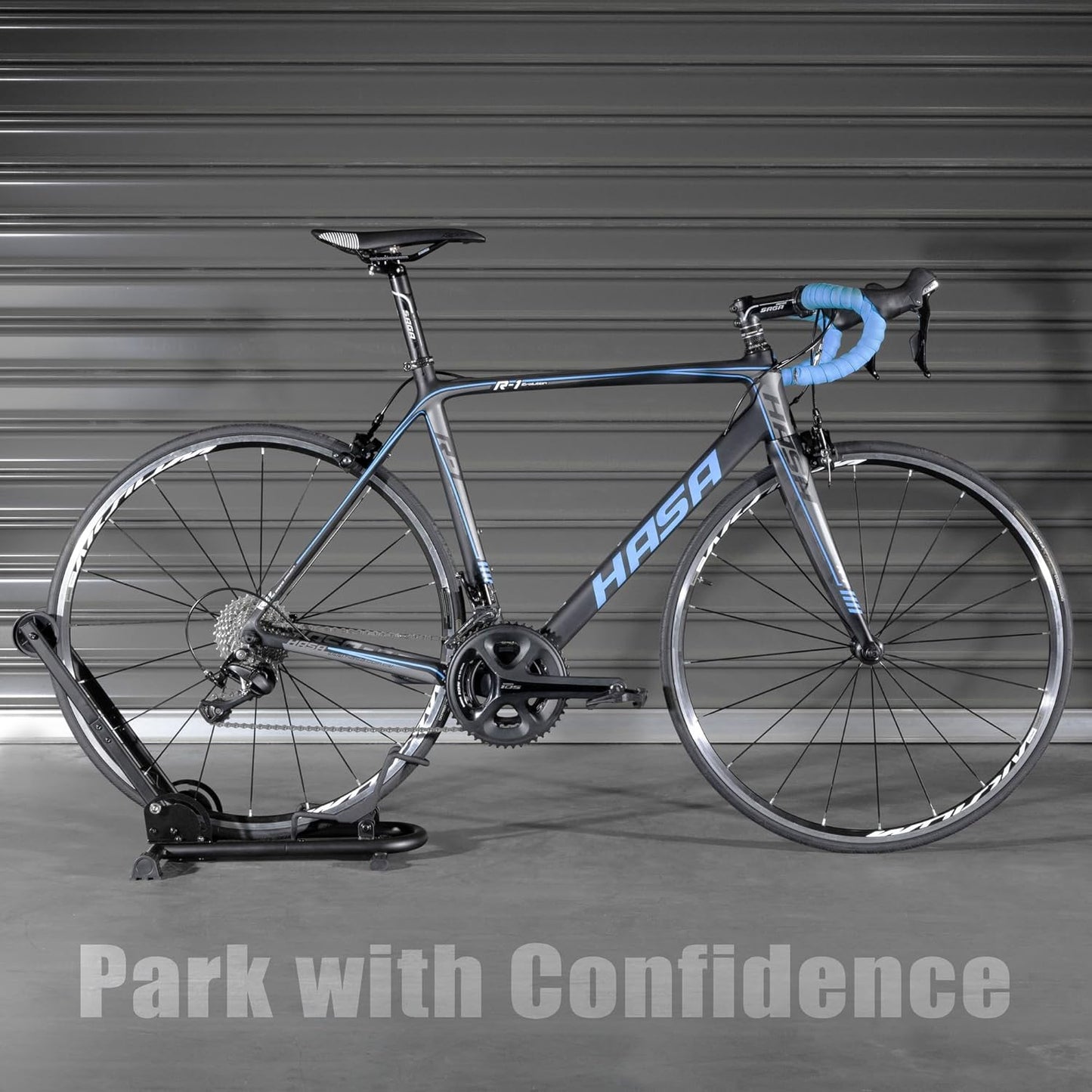 BikeHand Foldable Bike Stand Floor Rack | Sturdy & Durable Quick-Fold Design for MTB & Road Bicycle Storage - up to 2.4" Tire Width | Portable Bike Rack Garage Foldable Storage Stand | Updated Design