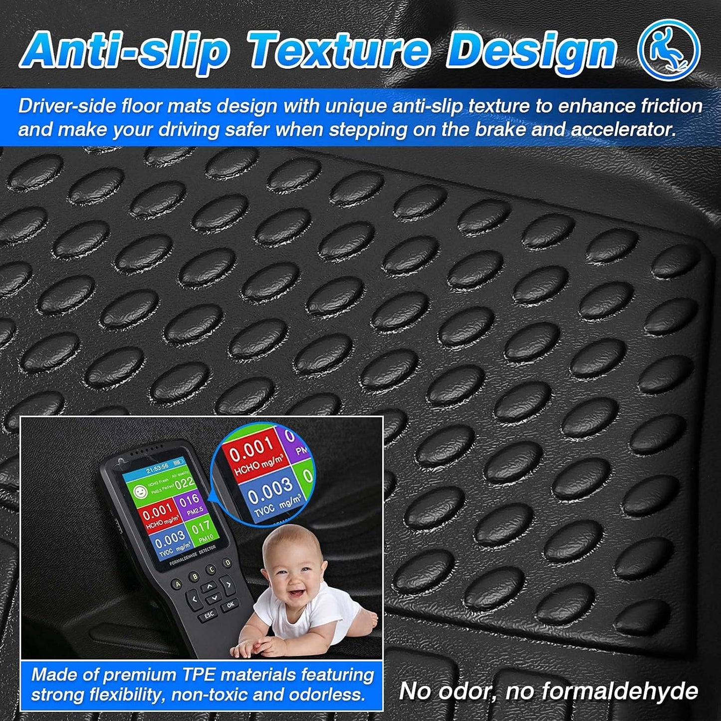 Cartist Floor Mats Compatible with Ford Bronco Sport 2021-2024 2025 2026 All Weather Floor Liners for Ford Bronco Sport Accessories 1st and 2nd Row Carpet Protection Mat Set