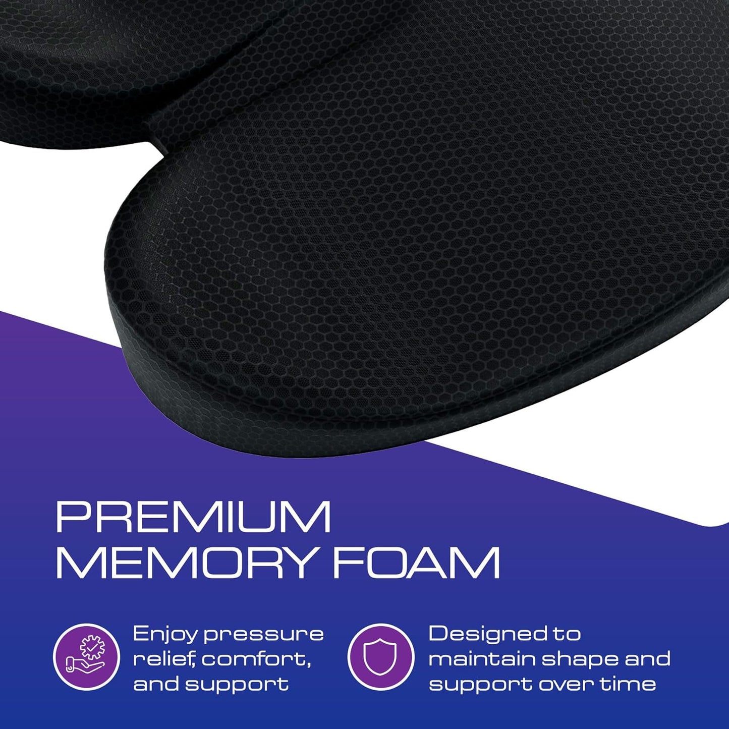 Ergonomic Seat Cushion - Memory Foam Chair Cushions | Gaming Chair Cushions | Office & Car Seat Cushion with Heat Reducing 3D Mesh | Office Chair Cushion for Back Pain - Pain Relief