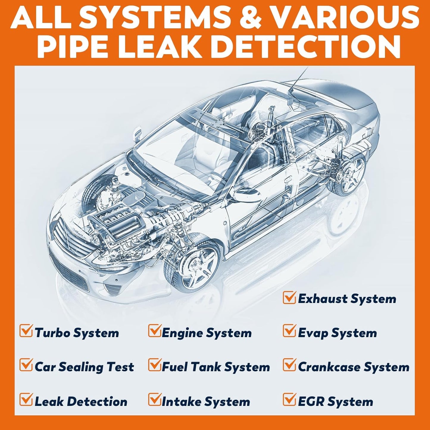 XDOVET Smoke Machine Automotive Leak Detector, KSD201 Pro Auto EVAP Smoke Leak Tetser with Built-in Air Pump, Pressure Gauge, Emission Vacuum Exhaust Smoke Tester Tools Kit for Cars