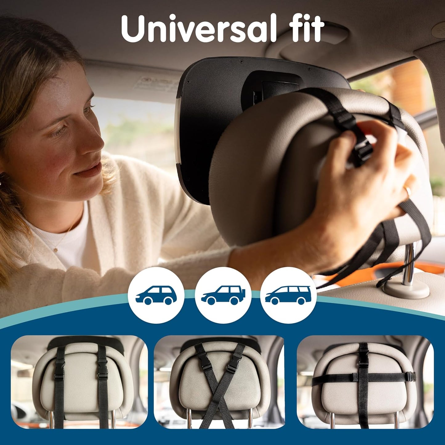 Onco LED Baby Car Mirror with Light - 2 Modes for Day & Night Driving, 100% Shatterproof & Shakeproof Car Mirror for Baby with 360° Rotation