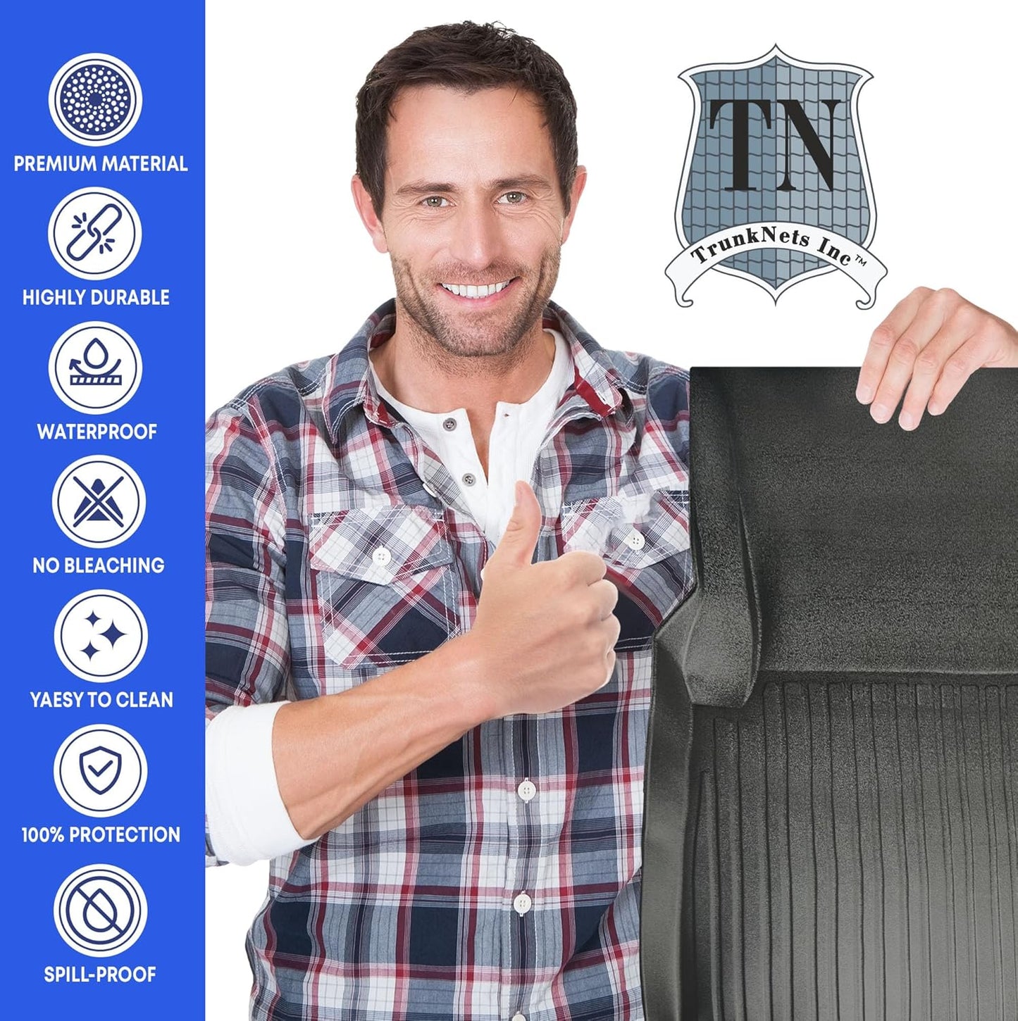 Premium Cargo Liner for Mercedes-Benz C 300 4MATIC Sedan 2015-2021 - Custom Fit Car Trunk Mat - All-Season Black Cargo Mat - 3D Shaped Laser Measured Trunk Liners for Mercedes-Benz AMG C 63