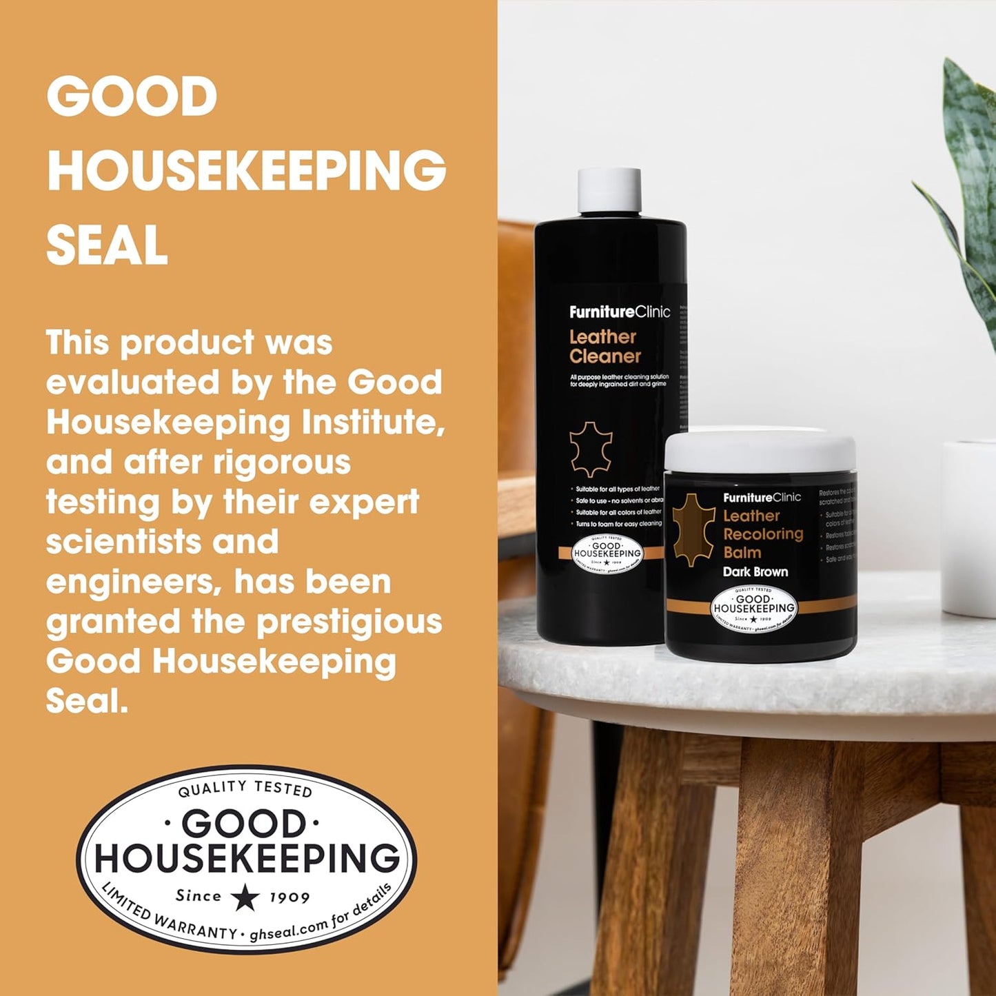 Furniture Clinic Leather Easy Restoration Kit | with Leather Recoloring Balm, Cleaner, Sponge, and Cloth | Leather Repair Kit for Scratched and Faded Furniture (White)