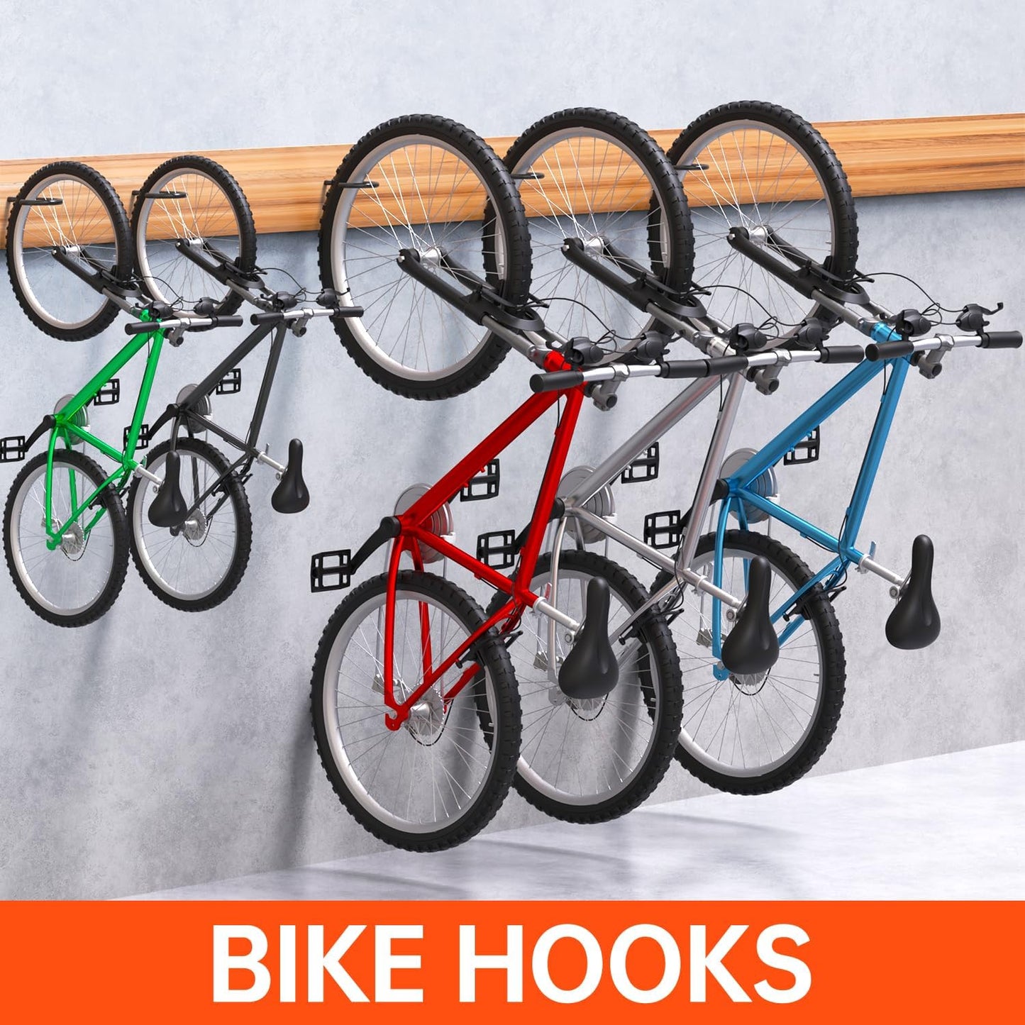 8-Pack Heavy Duty Bike Hook, Loading Capacity 100 LBS, 6 inch, Bike Hooks for Garage Wall and Garage Ceiling