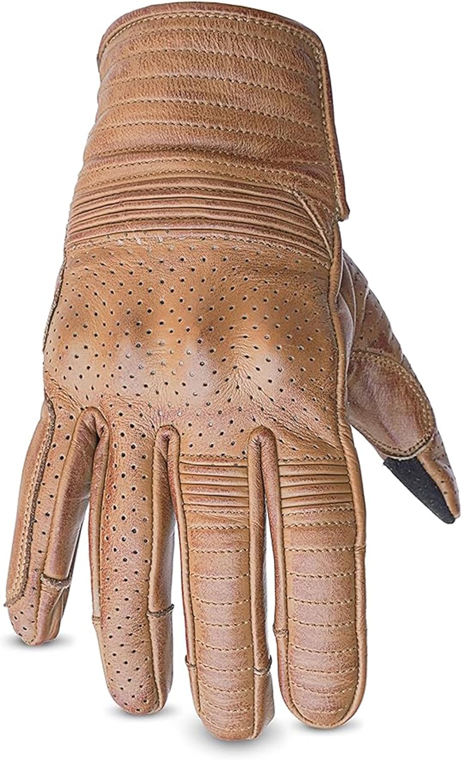 Leather Motorcycle Gloves with Adjustable Fitting Bike Riding Gloves for Riders