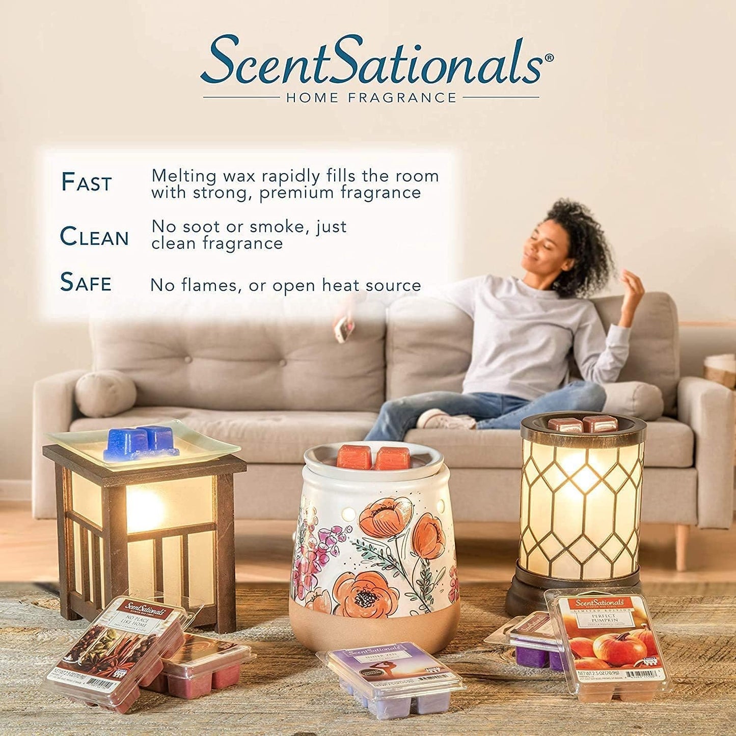 Scentsationals Wax Melts, Wax Cubes Strong Scent - Golden Apple - Long Lasting Scented Melts for Warmer, 10oz (24-Cubes)