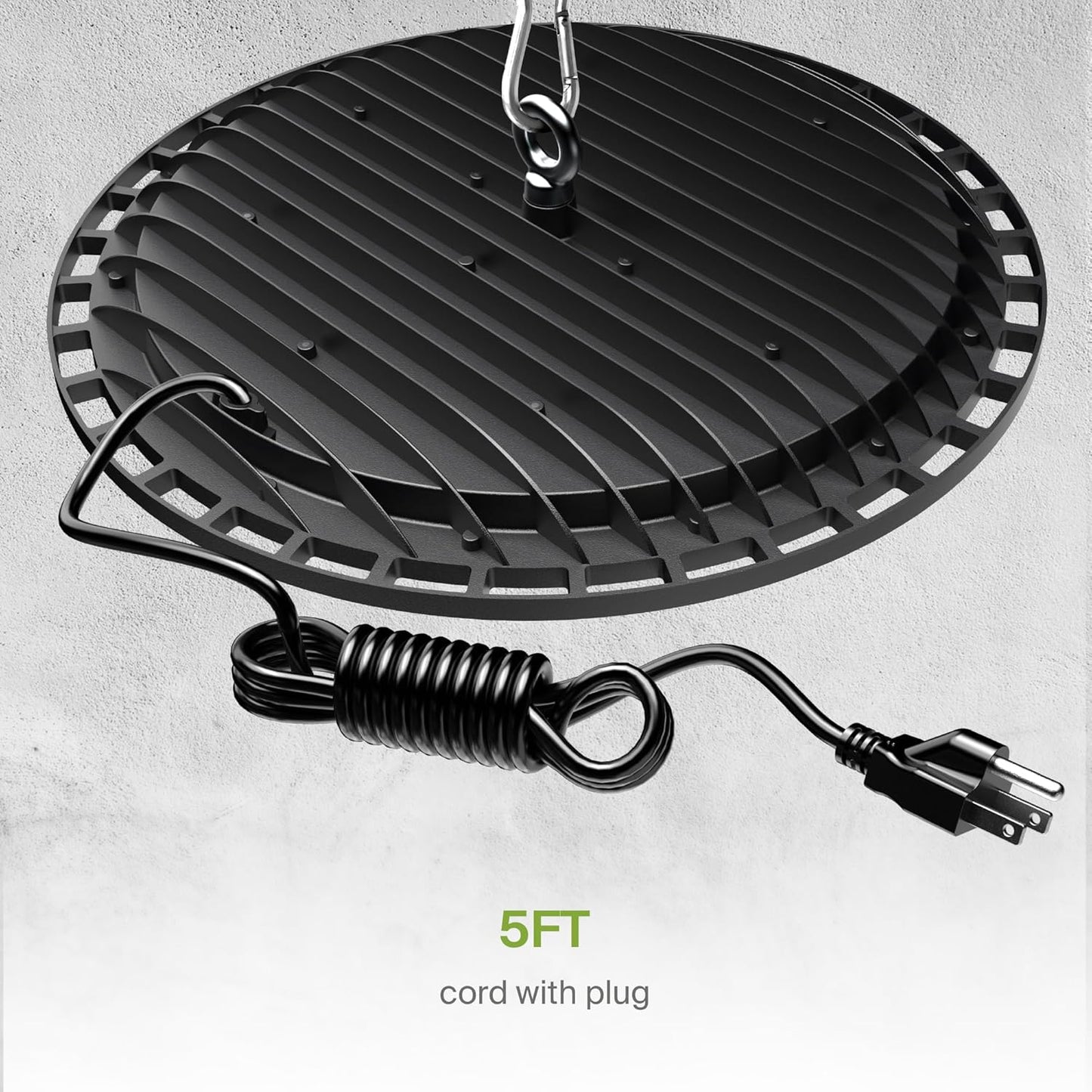 ASD LED High Bay UFO Light Fixture, Commercial Shop Lighting | Plug & Play Cable, IP65 Waterproof, ETL Listed | 200W 23900LM 5000K 100-277V | Warehouse, Garage, Workshop, Barn Lamp | Black, 12 Pack