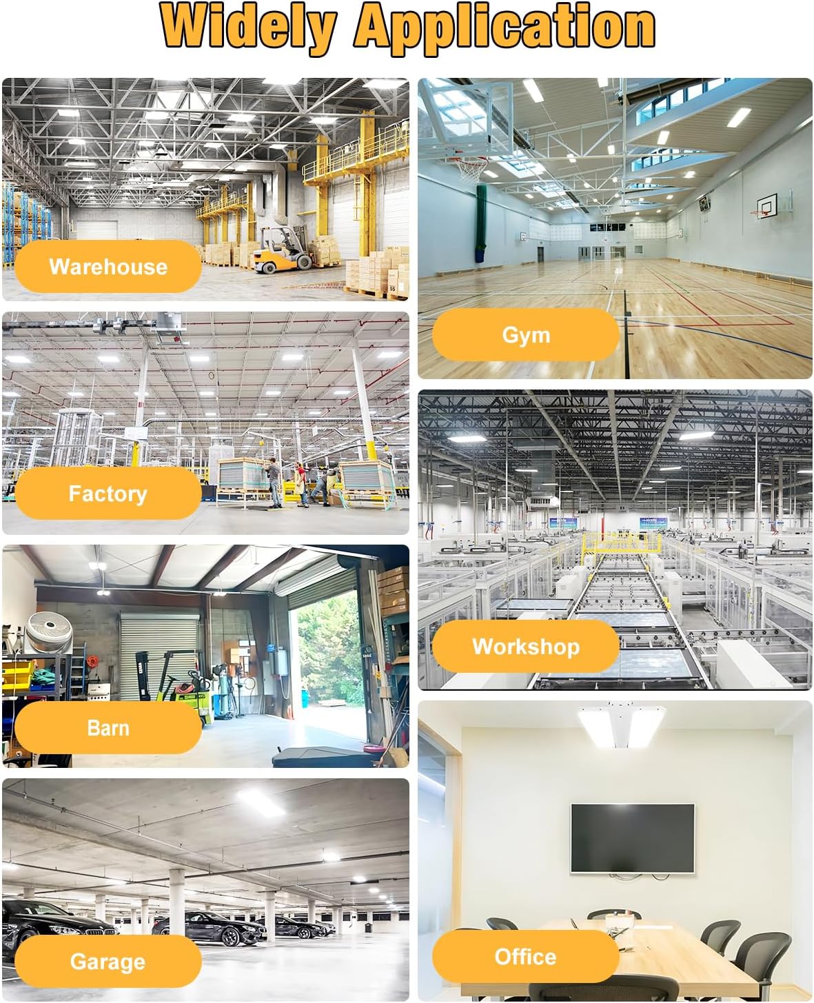 400W LED Linear High Bay Light, 60000LM Linear High Bay Shop Light 120-277V, 5000K for Warehouse, Garage Factory, UL Listed, 5 Years Warranty, 2Pack