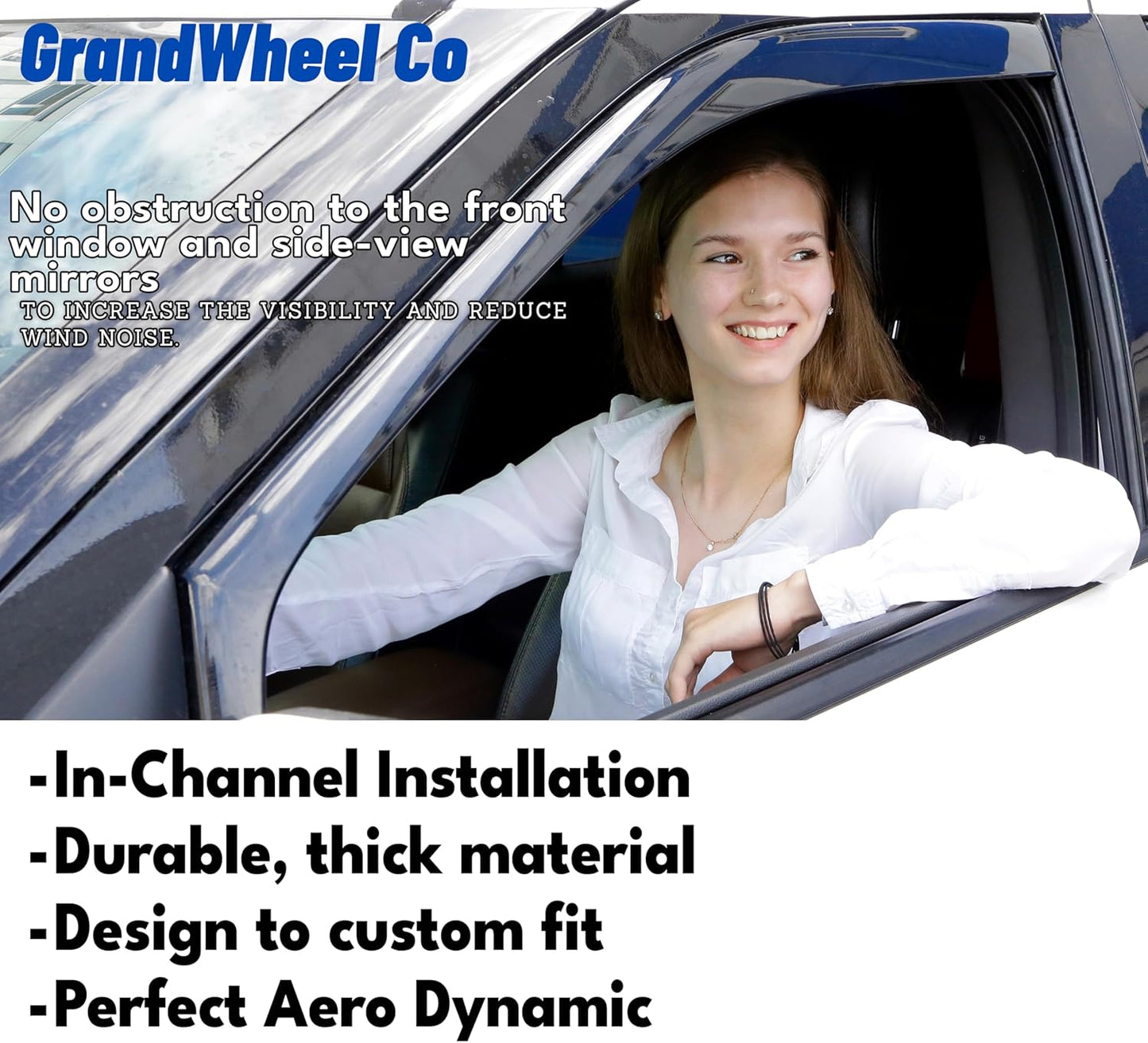 Window Deflectors Smoke Tinted In-Channel Side Window Vent Visor Deflectors Rain Guards Compatible with Corolla Cross 2022-2025 - 4pcs. GW0569