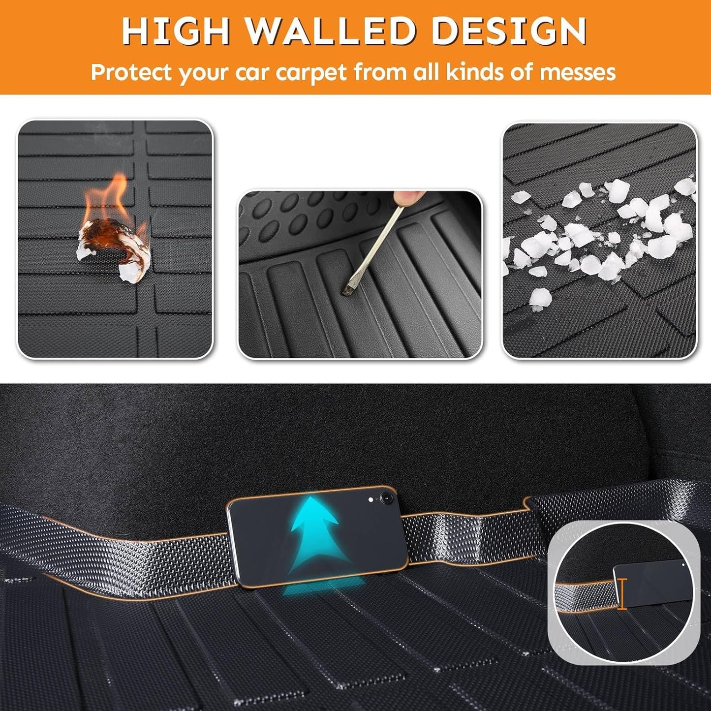Binmotor-Floor Mats & Cargo Liner for Nissan Kicks 2025 2026 (for SV &SR Not for S), All Weather Car Floor Mat TPE Rubber Cargo Trunk Mat for Nissan Kicks 2025 Accessories