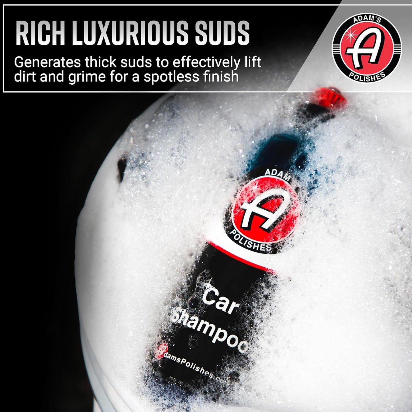 Adam's Car Shampoo (16oz) - pH Best Biodegradable Car Wash Soap for Foam Cannon, Spray Gun or Bucket - High Foam, Scratch-Free Auto Detailing for Cars, Trucks, RVs & Motorcycles