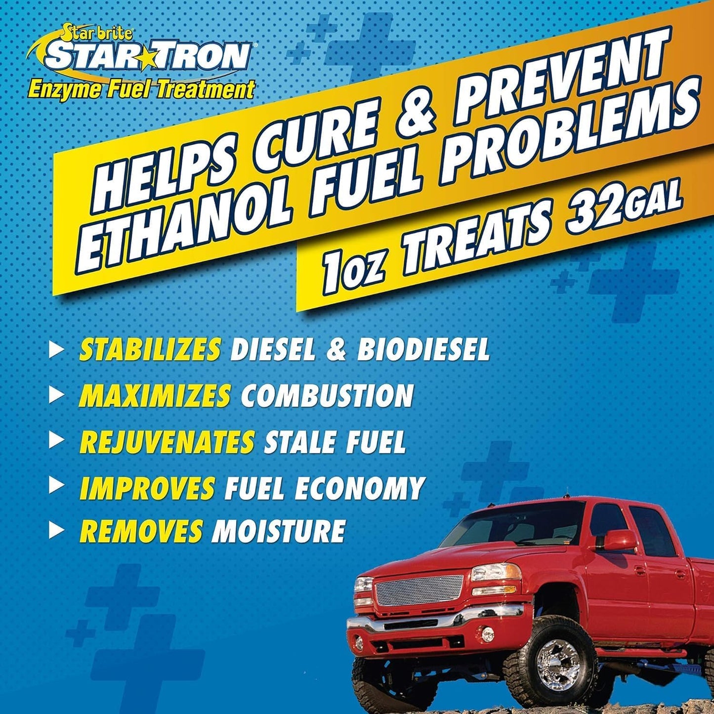 Star Tron Super Concentrated Diesel Formula - Enzyme Fuel Treatment for Enhanced Engine Performance - 1 Oz Treats 32 Gallons - Stabilize & Rejuvenate Diesel, Biodiesel & All Regular Gasoline