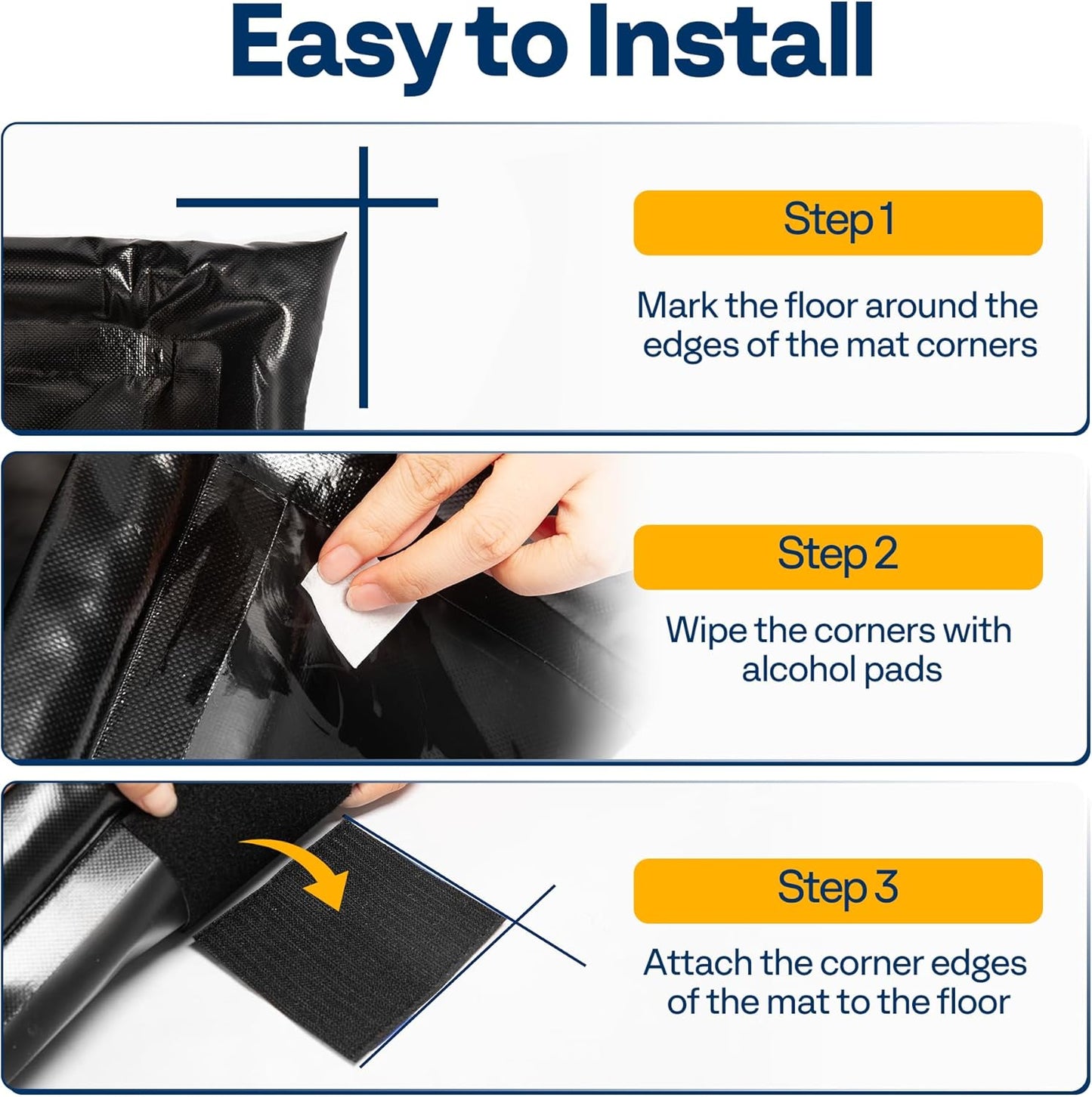 VIVOHOME Containment Mat (7'9" x 18') with Stay Put Corner, PVC Garage Mats for Floor, Heavy Duty Garage Parking Mat with a Squeegee