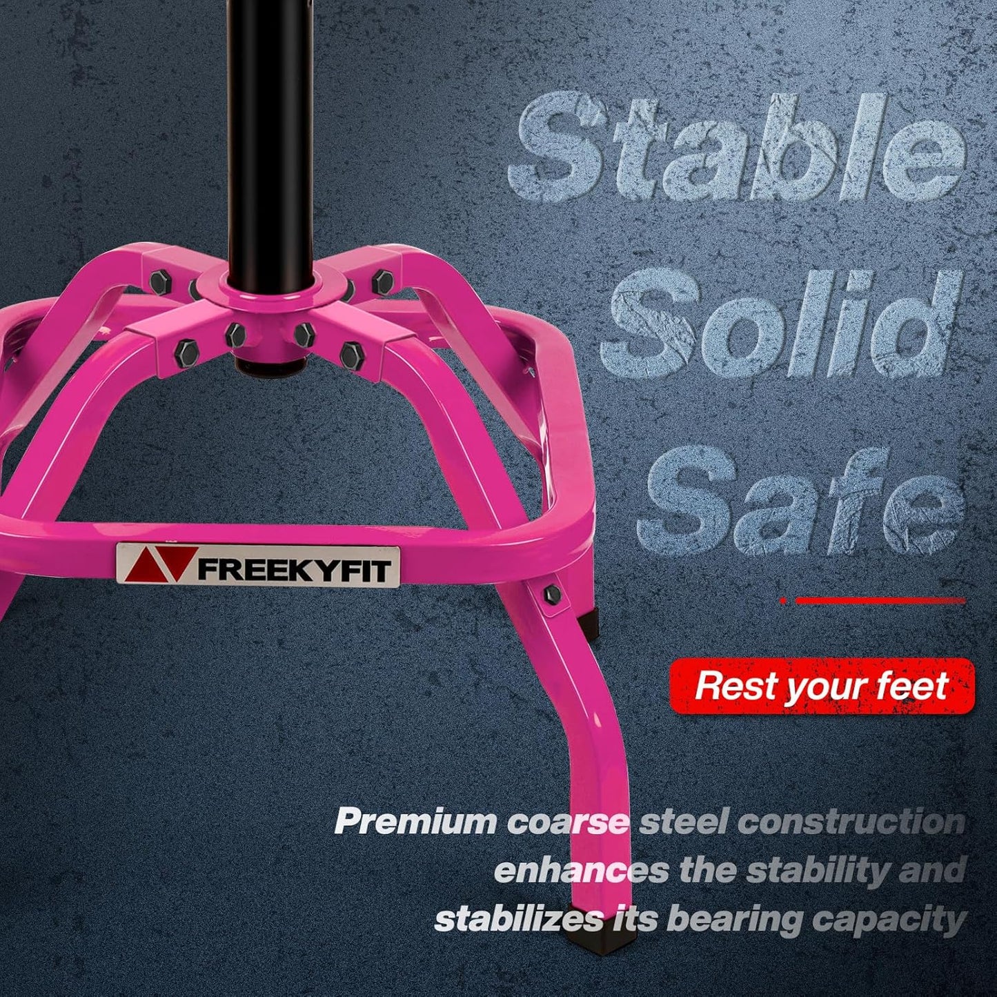 Garage Stool, Adjustable Height Swivel Work Mechanic Shop Stool with Backrest, Pneumatic Shop Chair for Home, Workshop, 300 LBS Capacity, 360° Rotation, Heavy Duty, Pink