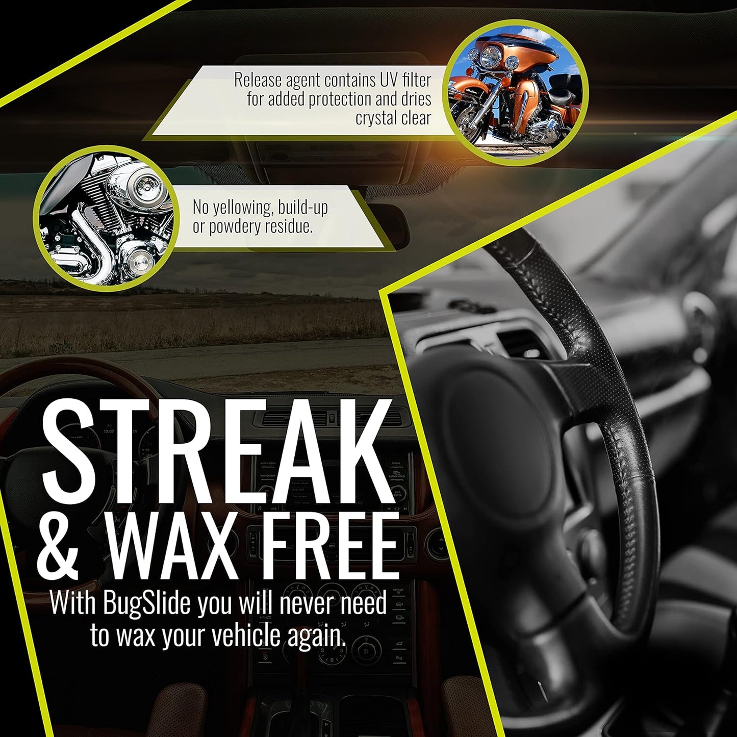 BugSlide 64 Oz Cleaner Refill for Spray Bottles & Travel Kits - All Surfaces Cleaning and Detailing Solution for Vehicle Interior and Exterior Use - Shines, Degreases, Polishes