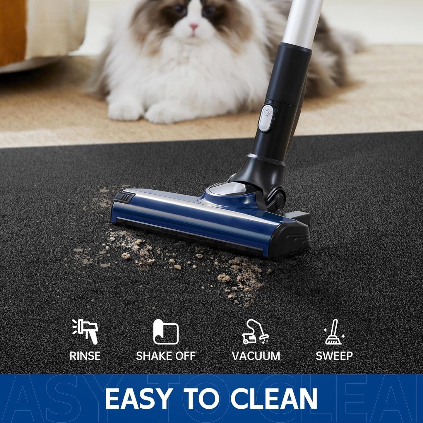 Sturdy Front Door Mat, 72" x 36" Heavy Duty Indoor Outdoor Doormat for Entryway, Fade Resistant, Waterproof Low Profile Entry Mat, Non Slip Welcome Mat for Outside Entrance, Patio, Home