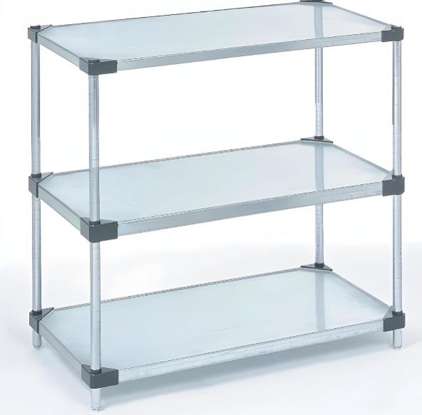 Omega 3-Tier Solid Galvanized Shelves – 24" D x 54" W x 34" H Heavy-Duty Storage Rack, NSF Certified for Kitchen, Garage, Office, Restaurant, and Warehouse