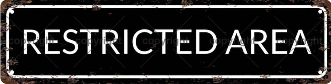 RESTRICTED AREA Vintage Metal Tin Sign – Durable Wall Décor for Bars, Garages, Man Caves, and Outdoor Spaces