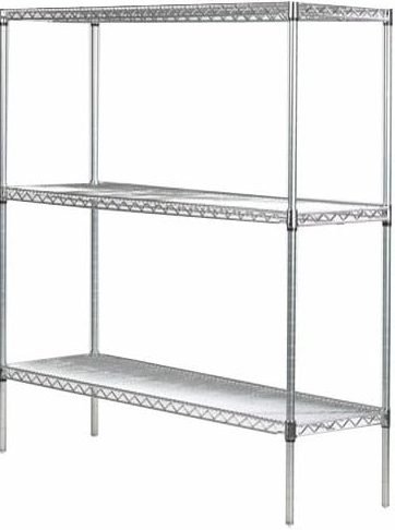 Omega 14" Deep x 36" Wide x 63" High 3-Tier Chrome Starter Shelving Unit for Modern Kitchens