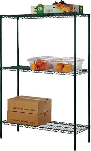 Omega 21" x 48" x 36" Freezer Starter Shelving Unit – Heavy-Duty 3-Tier Metal Storage for Professional Kitchens