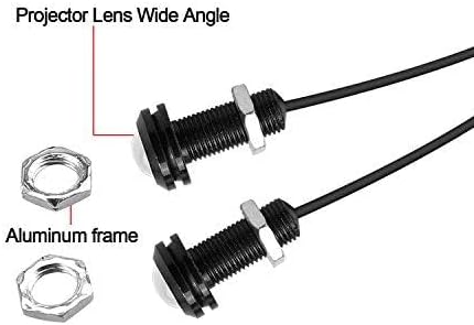 LEADTOPS 10Pcs 18mm 12V Eagle Eye LED Car Fog DRL Daytime Running Light Backup Reverse Tail Rock Lights Small bulb (Blue, Black Case)