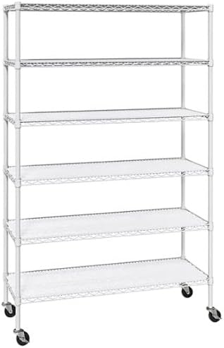 Generic Organize in Style with The Members Mark 6-Tier NSF Heavy Duty Wire Shelving, 47.75"" W x 18"" D x 75.5"" H (White, 1 PACK)
