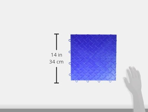 Big Floors RaceDeck Diamond Plate Design, Durable Interlocking Modular Garage Flooring Tile (Royal Blue, 12 Pack of 12 x 12" Tiles)