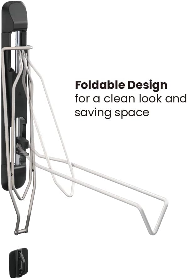 Mount Plus Bike-M Easy Wall Mounted Bike Storage Rack for Your Home Garage, Office Building | Save Space with Swings 180 Degrees | Easy Push and Pull to Wall Mount (Mountain Bike)