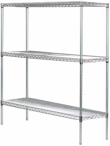 Omega 12" Deep x 30" Wide x 63" High 3 Tier Chrome Starter Shelving Unit