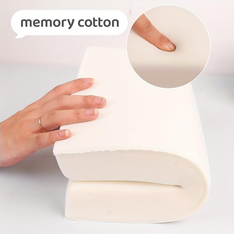 Premium Memory Foam Car Center Console Cover - Ergonomic Armrest Cushion Protector with Soft Elbow Support, Universal Fit for Vehicles (Black)