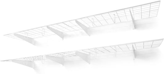 CAPHAUS Garage Wall Shelving, 96 in. W x 18 in. D Wall Mounted Garage Shelves w/ 4 Bike Hooks, Heavy Duty Organizer Shelf for Garage Storage System, Black or White