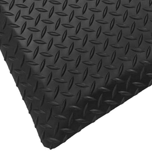 Rhino Mats, American Classic Diamond Anti-Fatigue Mats, Industrial Ergonomic Comfort Standing Mat for Work, Home, Garage, Office, Kitchen or Anywhere (Black 1" Thick, 4 FT. x 16 FT.)