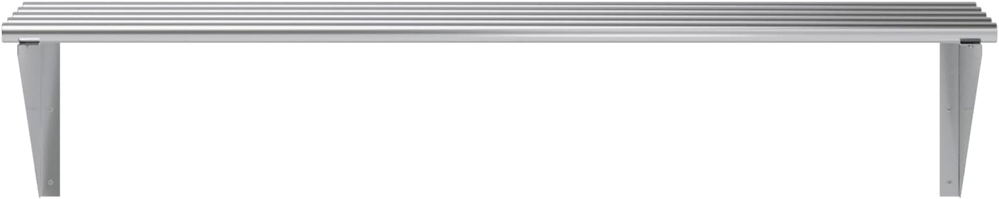 AmGood 14 in. x 48 in. NSF Stainless Steel Tubular Wall Shelf | Heavy-Duty Metal Shelving for Appliances & Equipment | Ideal for Kitchen, Restaurant, Garage, Laundry, Utility Room