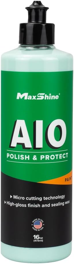 Maxshine 2 Pieces M8S V2 Dual Action Polisher & 16oz AIO Polish Car Detailing Kit - 1000W, 8mm Throw, 5” Plate, Thread 5/16”-24 - Powerful Auto Detailing Tool for Paint Protection (M8S V2 Kit 1)