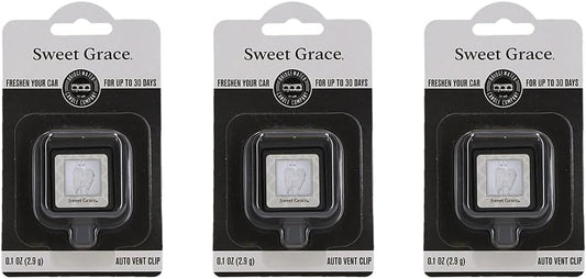 Bridgewater Candle Auto Vent Clip 3 Pack Long Lasting Car Air Freshener-Sweet Grace